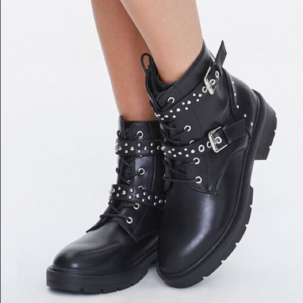 Studded Strap Ankle Boots - Forever 21 - Brand new